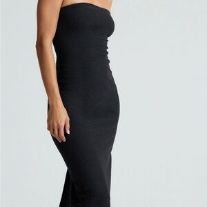 Beyond Yoga Black Strapless Bodycon Dress